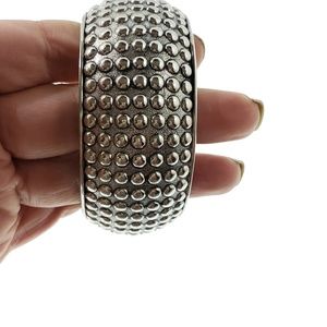 Large Metal Silver Bangle